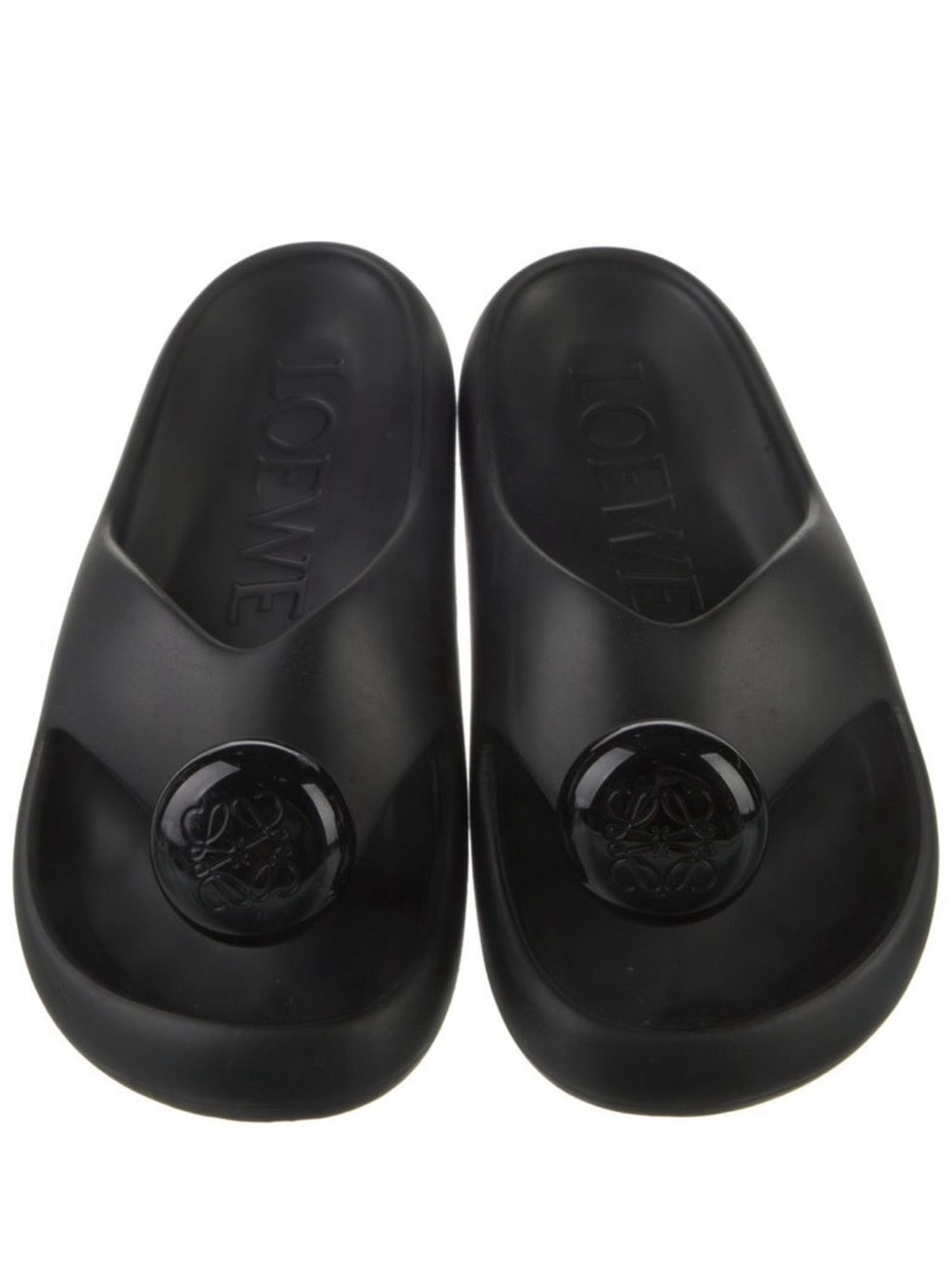 Loewe Black Embossed Logo Slide Sandals NWT - Picture 4 of 6